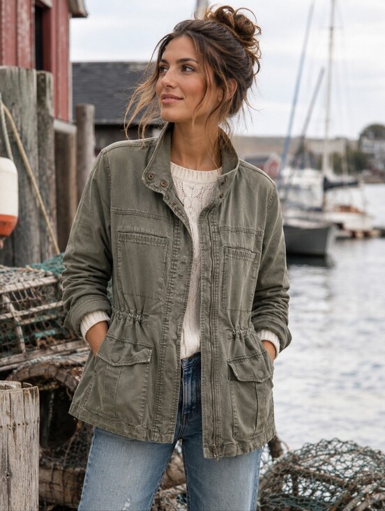Universal Thread Jackets & Blazers - Universal Thread Olive Green Utility Jacket with Drawstring Waist